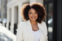 Portrait outdoors smiling blazer. 