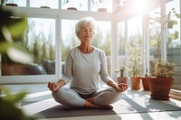 Yoga sitting sports adult. AI generated Image by rawpixel.