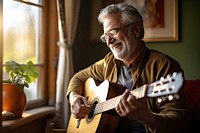 Guitar retirement musician glasses. 