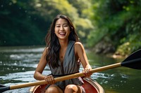 Kayak recreation canoeing paddling. AI generated Image by rawpixel.