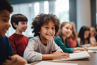 Classroom studying student child. 