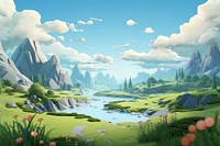 Landscape outdoors cartoon nature. AI generated Image by rawpixel.