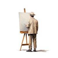 Canvas standing adult art. AI generated Image by rawpixel.