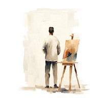 Canvas painting standing painter. 