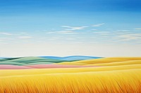 Landscape grassland outdoors painting. 