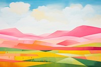 Landscape grassland outdoors painting. 