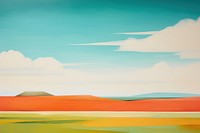 Landscape grassland outdoors painting. 