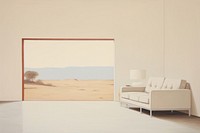 Room architecture furniture landscape. AI generated Image by rawpixel.
