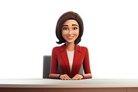Newscaster smiling sitting cartoon. AI generated Image by rawpixel.