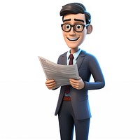 Reading cartoon adult white background. AI generated Image by rawpixel.