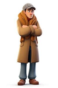 Cartoon overcoat adult white background. AI generated Image by rawpixel.
