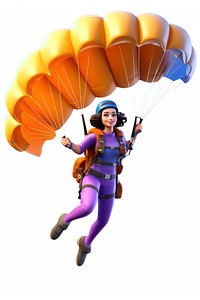 Parachute adventure adult white background. AI generated Image by rawpixel.