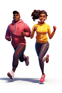 Running jogging cartoon sports. AI generated Image by rawpixel.