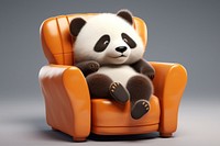 Armchair furniture mammal panda. 