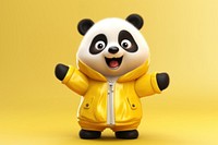 Yellow panda cute bear. 