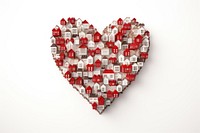 Heart shape toy white background. AI generated Image by rawpixel.