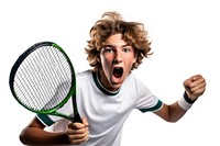 Racket shouting holding tennis. AI generated Image by rawpixel.