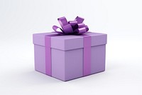 Box ribbon purple gift. 