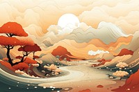 Landscape outdoors nature tranquility. AI generated Image by rawpixel.