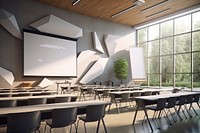 Classroom chair architecture university. AI generated Image by rawpixel.
