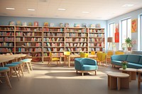 Library publication furniture school. AI generated Image by rawpixel.