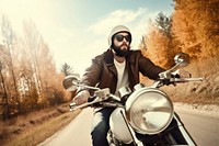 Motorcycle helmet sunglasses portrait. AI generated Image by rawpixel.