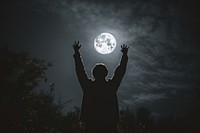 Night moon astronomy outdoors. 