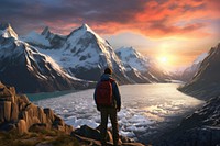 Landscape adventure mountain outdoors. AI generated Image by rawpixel.