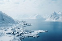 Landscape mountain nature snow. AI generated Image by rawpixel.