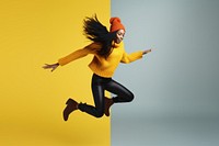 Jumping dancing adult woman. AI generated Image by rawpixel.