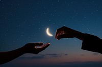 Night moon astronomy outdoors. AI generated Image by rawpixel.