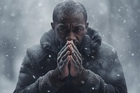 Blizzard winter adult snow. AI generated Image by rawpixel.