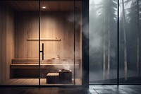 Sauna room architecture tranquility. AI generated Image by rawpixel.