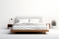 Bed furniture bedroom white. AI generated Image by rawpixel.