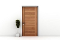 Door wood entrance white background.