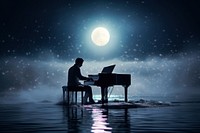 Piano music moon keyboard. AI generated Image by rawpixel.