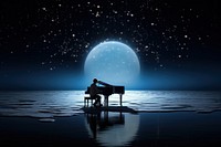 Music piano moon astronomy. 