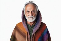 Senior man wearing a poncho portrait adult photo. AI generated Image by rawpixel.