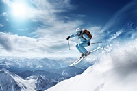 Skiing sports recreation outdoors. 