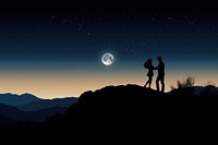 Night moon silhouette landscape. AI generated Image by rawpixel.