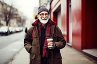 Coat portrait smiling street. AI generated Image by rawpixel.