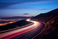 Highway traffic neon lights. 