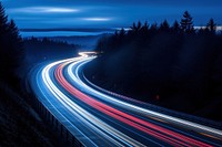 Highway traffic neon lights. 