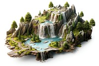 Waterfall landscape forest outdoors. AI generated Image by rawpixel.