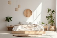 Bedroom pillow plant furniture. AI generated Image by rawpixel.