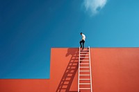 Climbing outdoors ladder architecture. 