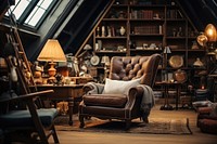 Furniture armchair wood architecture. 