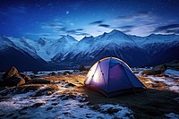 Camping tent mountain outdoors. 