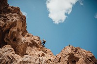 Adventure mountain climbing outdoors. 