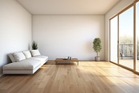 Hardwood floor room architecture. 